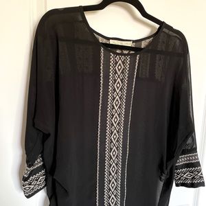 Staring At Stars Black & Beige Tunic Top (Size M)